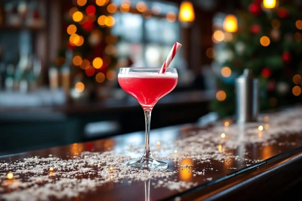 Cocktail bonbon candy cane spritzer cocktail